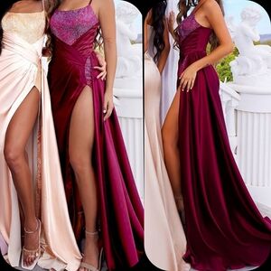 Portia and Scarlett Burgundy Prom Dress